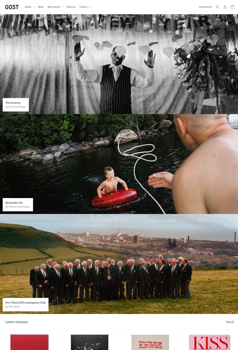 The website for art-book publisher GOST Books